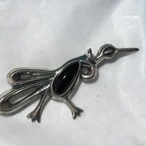 Carolyn Pollack Relios SS Blk onyx Roadrunner pin